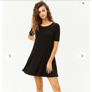 Black 3/4 sleeve swing dress by Forever 21